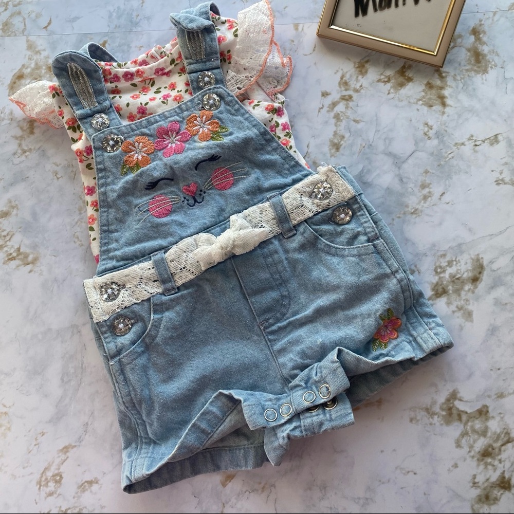 Bunny jean overall set